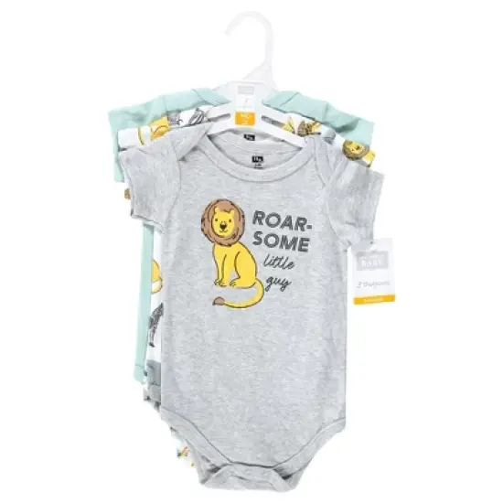 Hudson Baby Unisex Baby Cotton Bodysuits, Safari Animals image {1}