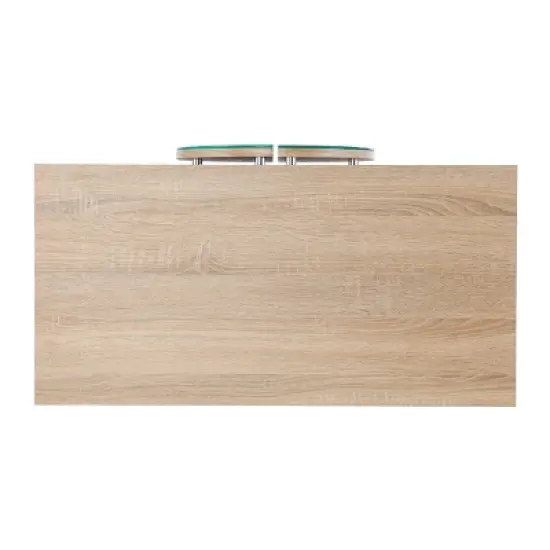 Befail Bar Cabinet with Wine Storage Natural/Chrome - Aiden Lane image {4}