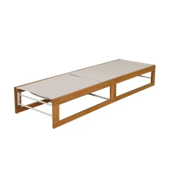 Christopher Knight Home Emile Outdoor Mesh and Acacia Wood Chaise Lounge image {5}