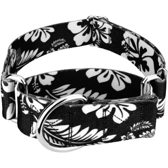 Country Brook Petz 1 1/2 Inch Black Hawaiian Martingale Dog Collar image {4}