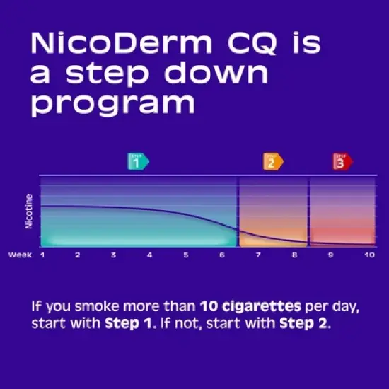 NicoDerm CQ Stop Smoking Aid Clear Patches Step 2 - 14ct image {5}
