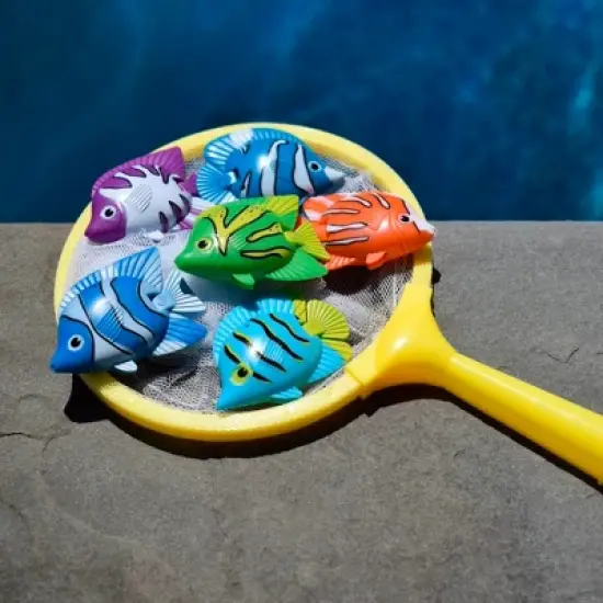 Pool Central 9" Colorful Weighted Fish Catching Water Game image {1}