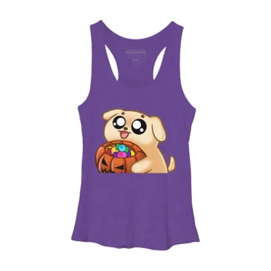 Women's Design By Humans Halloween Candy Pup By Puppers Racerback Tank Top image {9}
