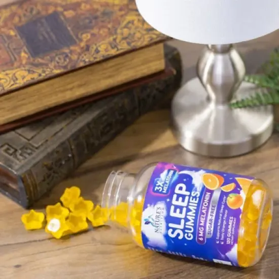 Melatonin Sleep Gummies Sugar Free, 6 mg Natural Melatonin Sleep Adults, Extra Strength Sleep Gummy Supplements - 120 Gummies By Nature's Nutrition image {8}