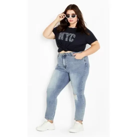 Women's Plus Size Most Wanted Rip Jean - Light Wash | CITY CHIC image {1}