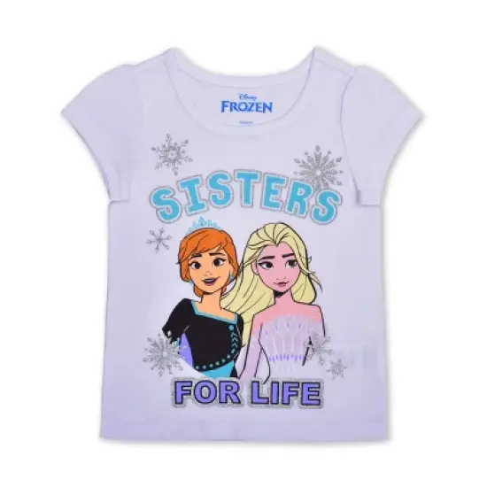 Disney Girl's 3-Pack Frozen Sisters For Life Short Sleeve Graphic Tee, Hoodie and Snowflake Legging Pant Set for toddler image {3}
