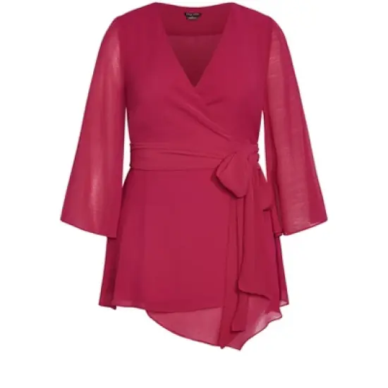 Women's Plus Size Arya Top - sangria| CITY CHIC image {2}
