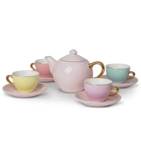 FAO Schwarz Hand-Glazed Ceramic Tea Party Set - 9pc image {2}