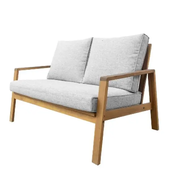 Saman 4pc FSC Wood Patio Set with Cushions - Gray - DUKAP image {5}