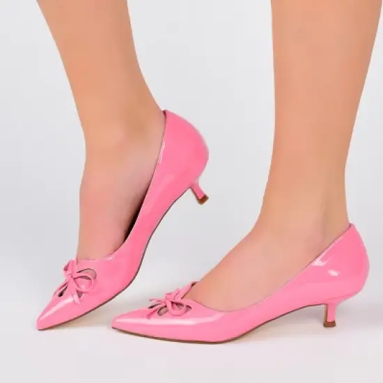 Journee Collection Womens Lutana Pointed Toe Kitten Heel Pumps image {8}