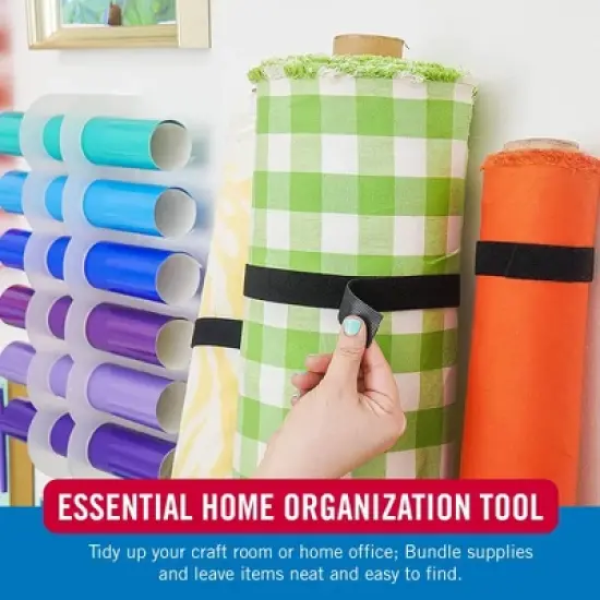 VELCRO 12'x3/4'' One-Wrap Heavy Duty Roll for Organization Cut-to-Length Black image {6}