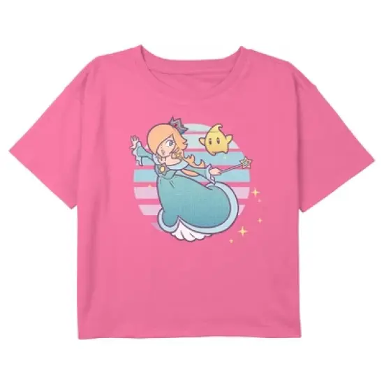 Girl's Nintendo Super Mario Bros Rosalina And Luma Crop T-Shirt image {2}