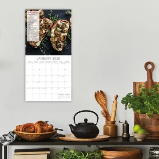 2026 Square Wall Calendar, Vegetarian Recipes, 16-Month Food Theme with 180 Reminder Stickers (12x12 In) image {1}