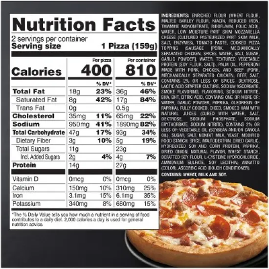 Red Baron Meat Trio Frozen Deep Dish Personal Pizza - 11.2oz image {4}