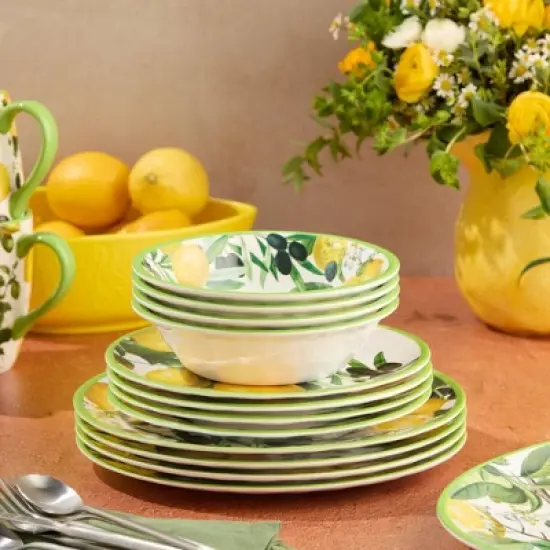 Certified International 12pc Limone Melamine Dinnerware Set image {6}