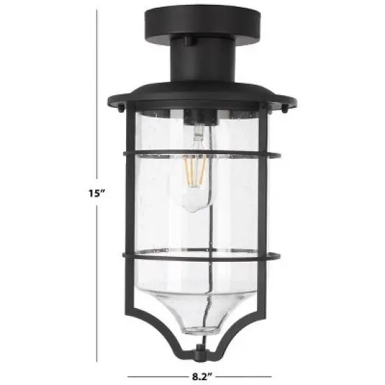 Rueda 8.2" Outdoor Flush Mount - PLT7039 - Bronze - Safavieh image {2}