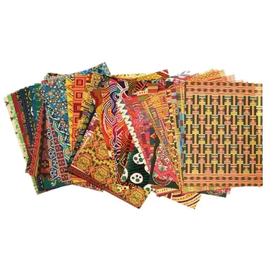 Roylco Around the World Assorted Design Textile Paper - 144 Sheets image {1}