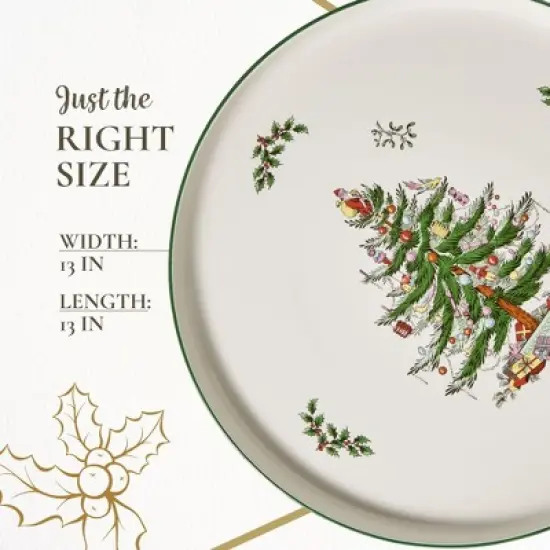 Spode Christmas Tree Lazy Susan - Non Skid 360 Degree Rotation, Holiday Space Saver for Kitchen, Cabinet, Pantry, Rotating Spice Rack Organization image {6}