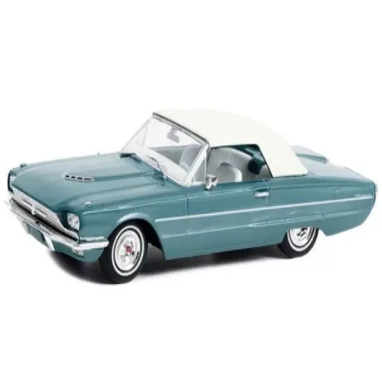 1966 Ford Thunderbird Convertible (Top-Up) Light Blue Met. w/White Interior Thelma & Louise 1/43 Diecast Model Car by Greenlight image {1}