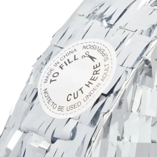 Blue Panda Pull String Crescent Moon Pinata for Birthday, Twinkle Twinkle Little Star Gender Reveal Party Decorations, Silver Foil, 17 x 11 x 3 In image {4}