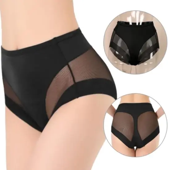 Agnes Orinda Women's Laser Cut Mesh Soft High Rise Brief Solid Stretchy Underwear image {1}