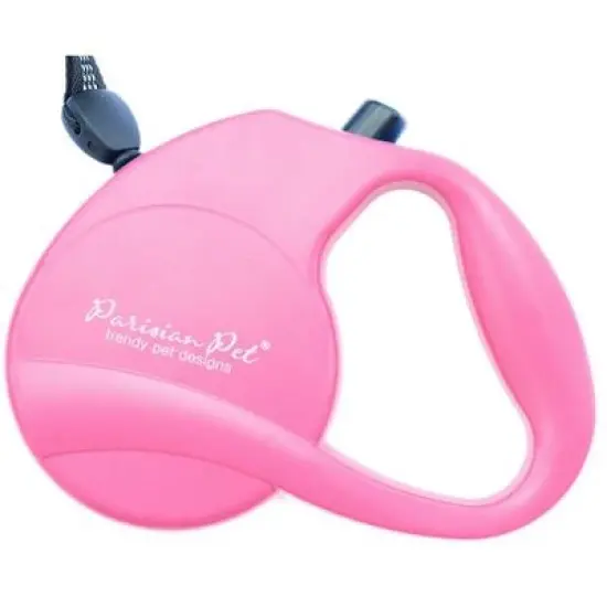 Parisian Pet 'Retractable Leash M' for Dogs & Cats &ndash; Stylish 16-Foot Retractable Dog Leash with Ergonomic Handle, Pink image {1}