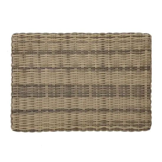 Christopher Knight Home Hampton Outdoor Wicker and Acacia Wood Ottoman image {5}