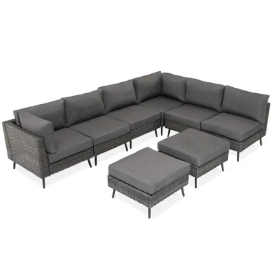 Lausaint Home 8-Piece Wicker Sectional Sofa image {3}