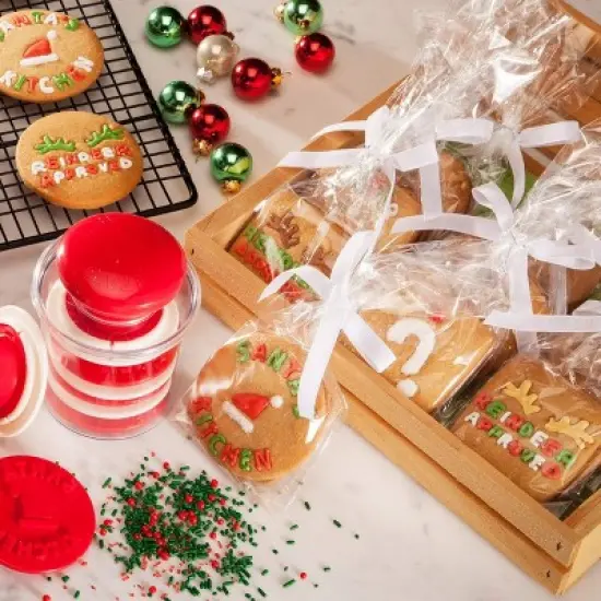Hutzler Santa's Kitchen Holiday-Themed Cookie Stamps, Set of 6 image {4}
