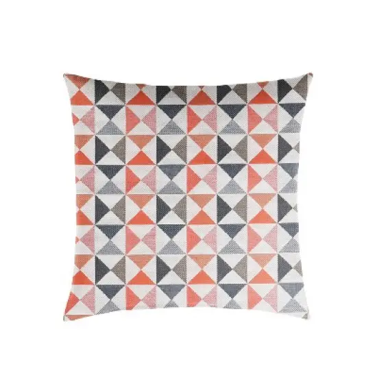 Sunbrella Outdoor Throw Pillow Coral/Navy image {3}