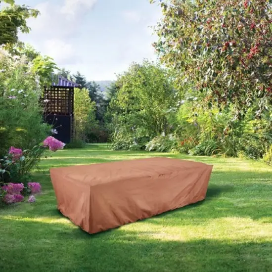 Hoan BBQ All-Weather Rectangle Table Cover, Waterproof & Durable 600D Polyester Fabric with PE Coating - Universal Fit for Outdoor Dining image {4}