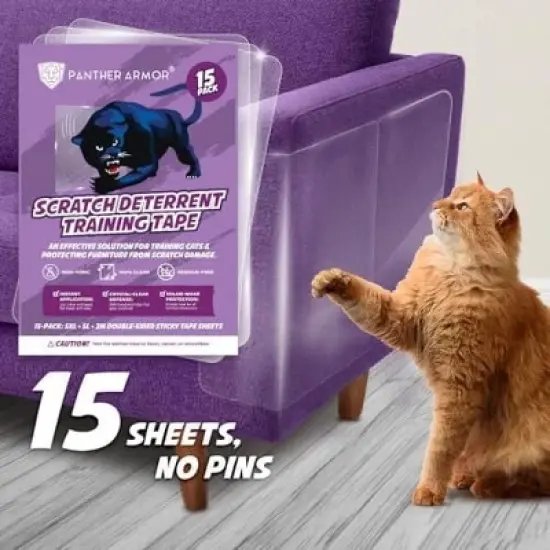 Panther Armor Cat Scratch Furniture Protector, Clear Plastic Double-Sided Anti-Scratch Sticky Sheets image {7}