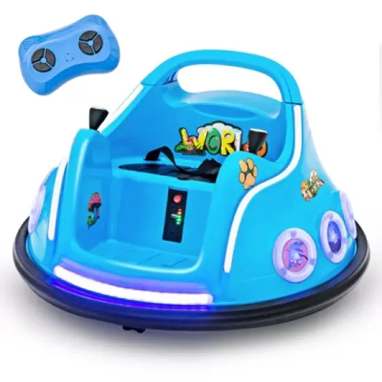 Costway 12V Kids Ride on Bumper Car Remote Control w/ Flashing LED Light & Music image {10}