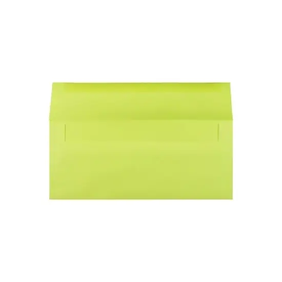 JAM Paper #10 Booklet Envelope 4 1/8" x 9 1/2" Ultra Lime Green 100/Pack (71091d) image {1}