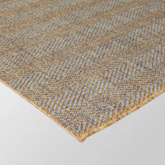 Indy Soft Stripe Outdoor Rug Brown - Threshold&trade; image {1}