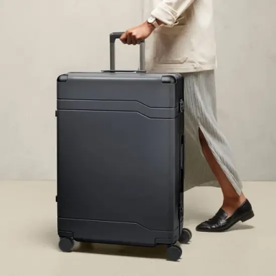 Signature Hardside Trunk Large Checked Spinner Suitcase - Open Story&trade; image {1}