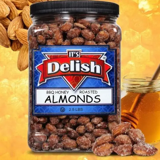 BBQ Honey Roasted Almonds by It's Delish, 2.5 LBS Jumbo Container image {2}