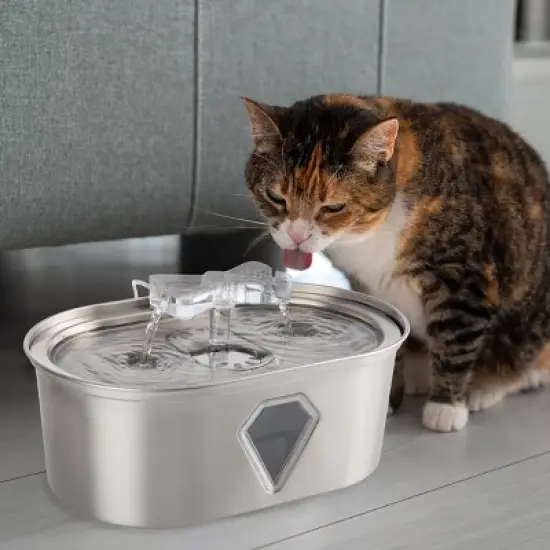 PETMAKER 3.5L Stainless Steel Cat Water Fountain image {1}