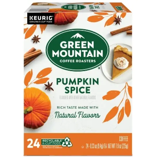 24ct Green Mountain Coffee Pumpkin Spice Keurig K-Cup Coffee Pods Flavored Coffee Light Roast image {1}
