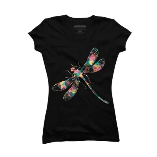 Junior's Design By Humans Dragonfly Abstract Summer Color By BaoMinh T-Shirt image {2}