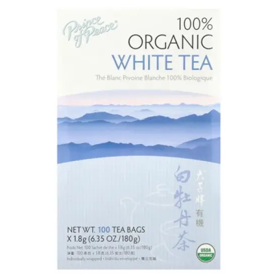 Prince of Peace 100% Organic White Tea, 100 Tea Bags, 6.35 oz (180 g) image {3}