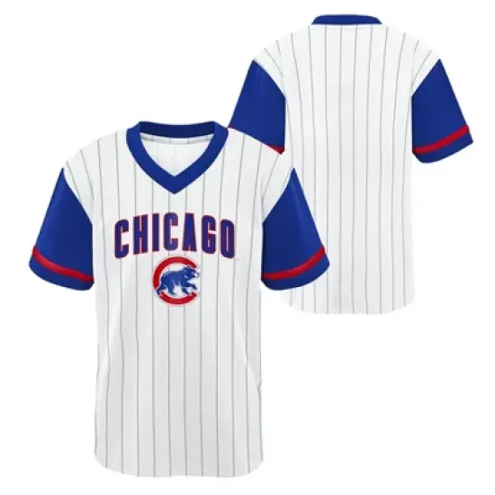 MLB Chicago Cubs Boys' White Pinstripe Pullover Jersey image {3}
