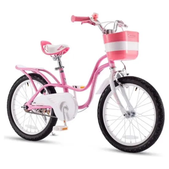 RoyalBaby Little Swan Carbon Steel Kids Bicycle with Dual Hand Brakes, Adjustable Seat, Folding Basket, & Kickstand, for Girls Ages 5 to 9 image {5}