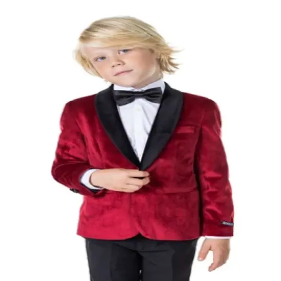 OppoSuits Deluxe Boys Blazer - Dinner Jacket - Burgundy - Red image {5}