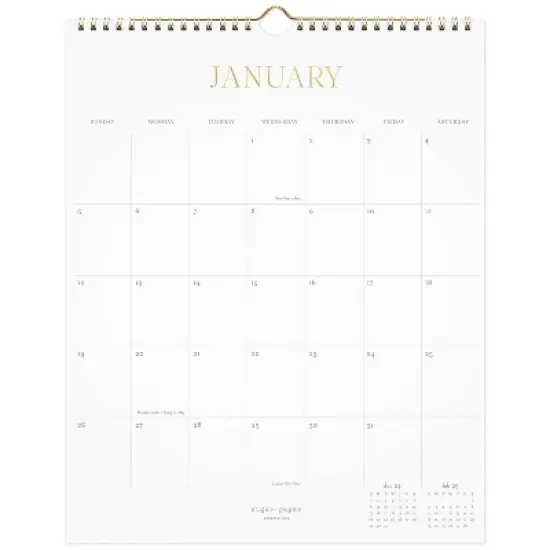 Sugar Paper Essentials 2025 Wall Calendar 15"x12" White: Monthly Planner for Adults, Twin-Wire Binding, January-December image {4}