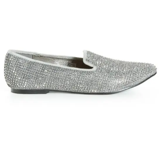 Women's WIDE FIT Maya Flat Shoe - pewter | AVENUE image {1}