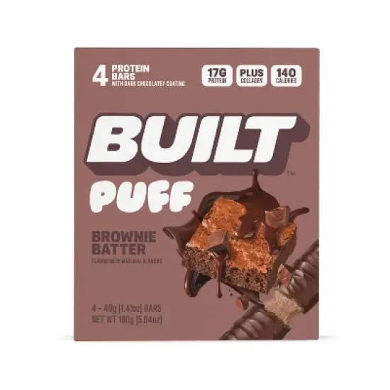Built Bar Brownie Batter Puff Protein Bars - 17g Protein - 4ct image {8}