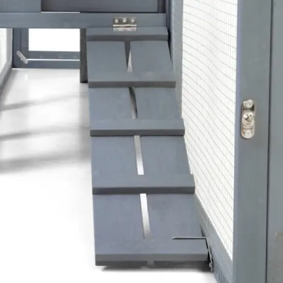 AZL1 Life Concept Pet Crates and Houses Large 2-Story Rabbit Hutch with Dual Runs, Resting Room, Sun Roof, Weatherproof, Gray, 94.5"*18.9"*31.1" image {3}