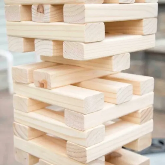 Hey! Play! Nontraditional Giant Wooden Blocks Tower Stacking Game image {3}