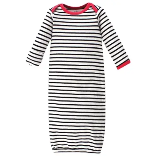 Touched by Nature Baby Girl Organic Cotton Long-Sleeve Gowns 3pk, Poppy, 0-6 Months image {2}